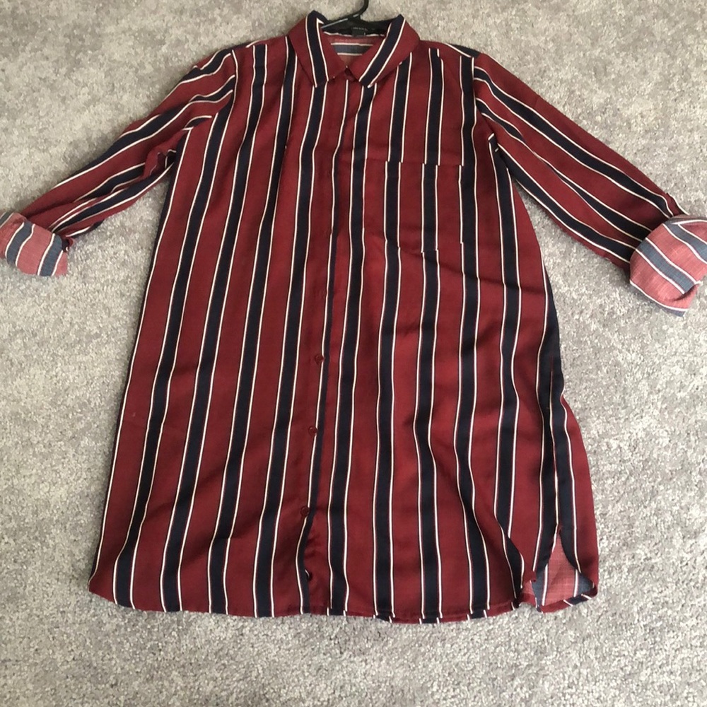 Stripped burgundy dress